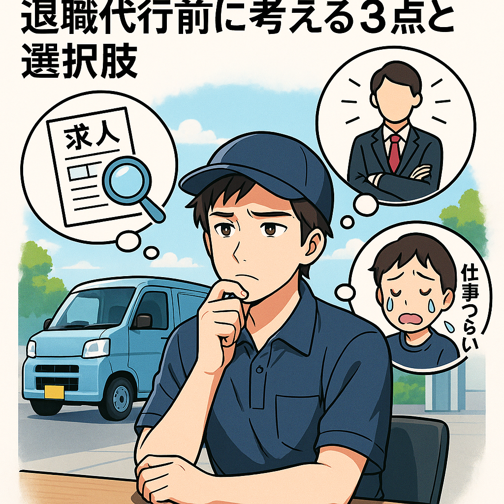 軽貨物の配送ドライバー、退職代行前に考える3点と選択肢