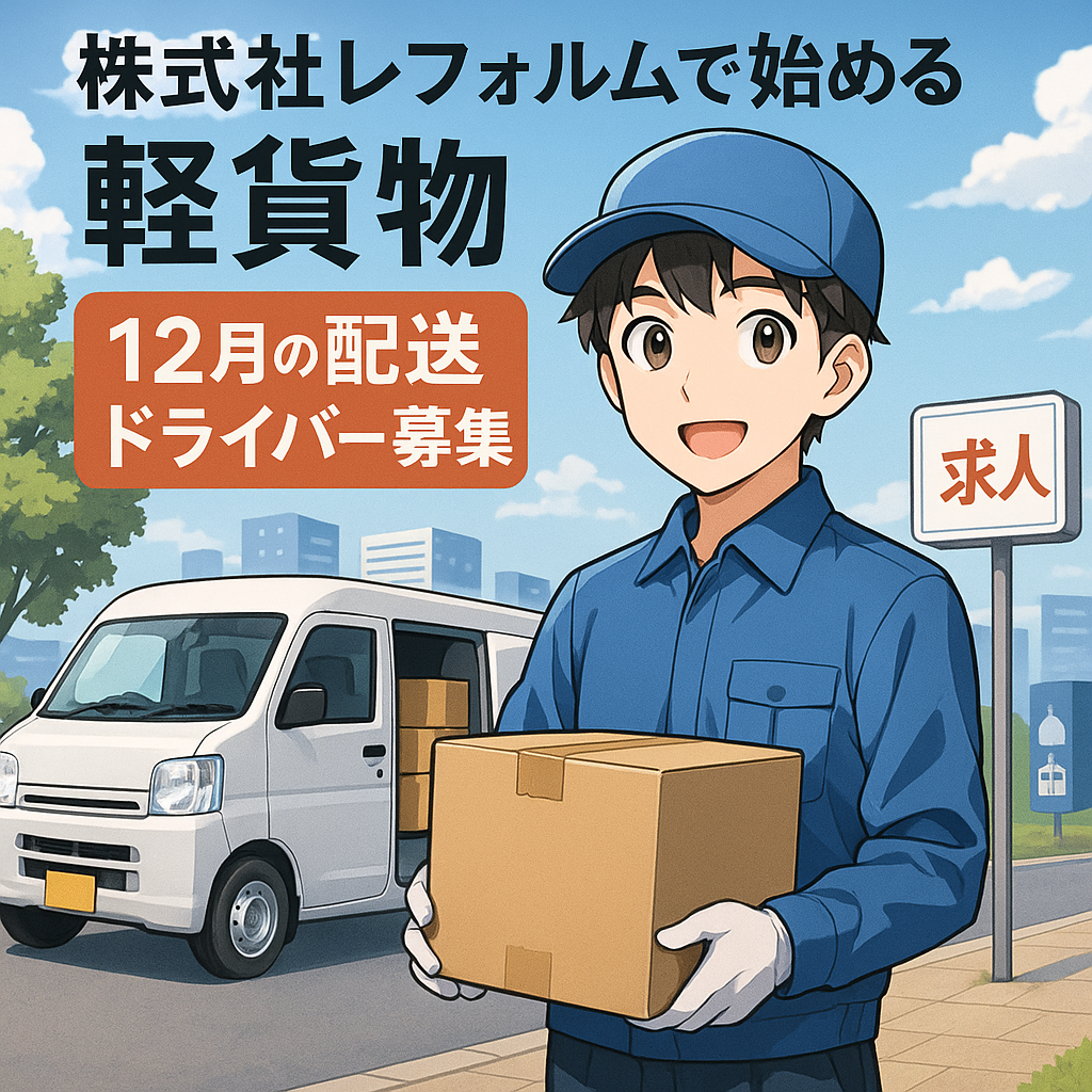 株式会社レフォルムで始める軽貨物｜12月の配送ドライバー募集