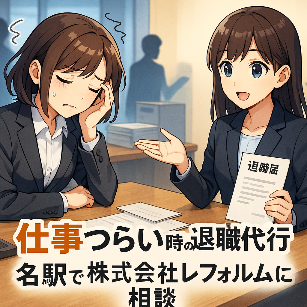 仕事つらい時の退職代行、名駅で株式会社レフォルムに相談