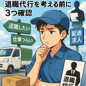 軽貨物配送ドライバーの分岐点：退職代行を考える前に3つ確認