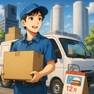 名古屋駅近くの軽貨物・配送ドライバー求人、12月の働き方