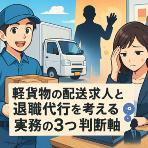 軽貨物の配送求人と退職代行を考える実務の3つの判断軸