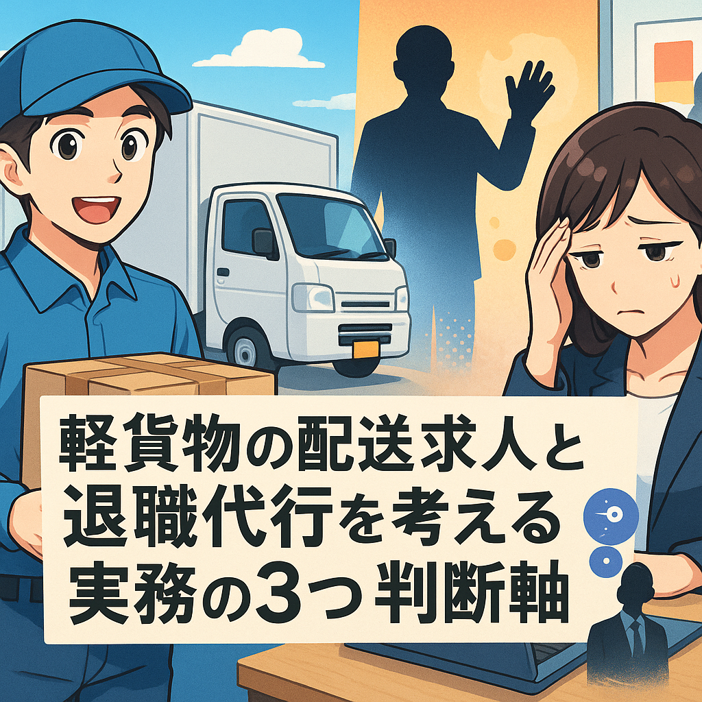 軽貨物の配送求人と退職代行を考える実務の3つの判断軸